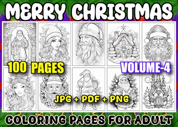 100 Christmas Coloring Pages for Adult: A Complete KDP Interior Resource