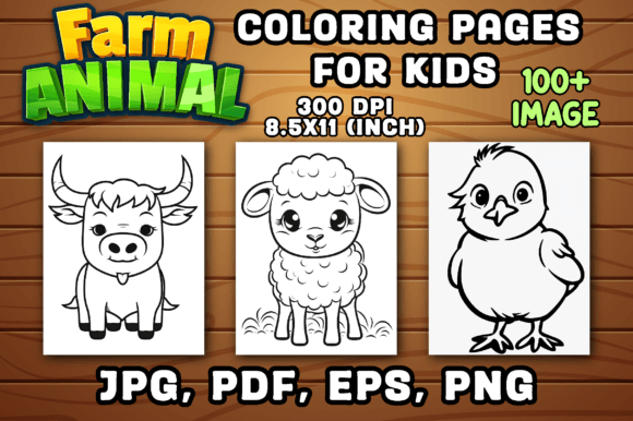 100 Farm Animal Coloring Pages for Kids: A Creative Adventure on the Farm