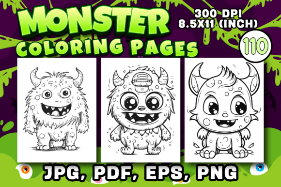 110 Cute Adorable Monster Coloring Pages: A Fun and Educational Tool for Kids
