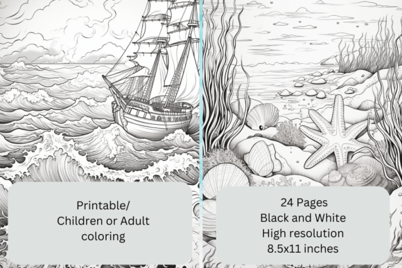 24 Coloring Pages 8.5x11 Print KDP