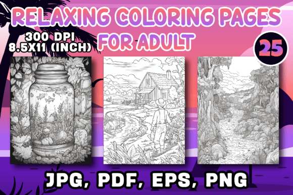 25 Relaxing Coloring Pages for Adults: A Serene Coloring Book for Inner Peace and Tranquility