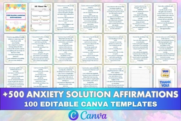 500 Anxiety Solution Affirmations Canva: Complete KDP Guide