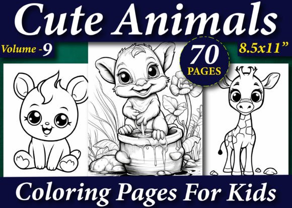 70 Cute Animals Coloring Pages for Kids