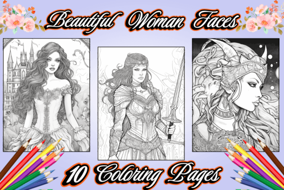 Beautiful Woman Faces Coloring Pages: A Creative Asset for Modern Self-Publishing and Mindful Art