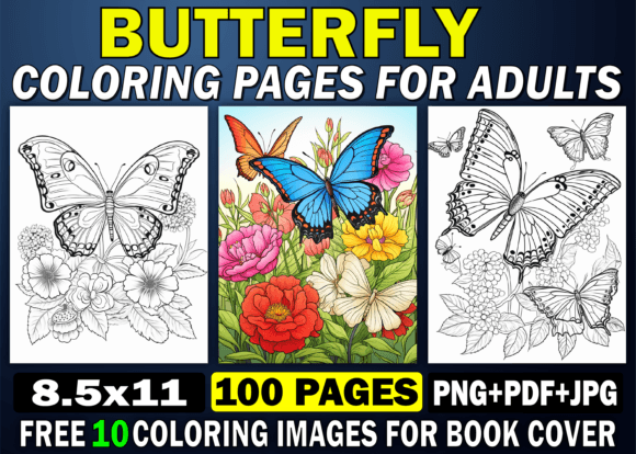 Butterfly Coloring Pages for Adults – 100: A Creative Escape for Busy Lives