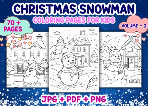 Christmas Snowman Coloring Page for Kids