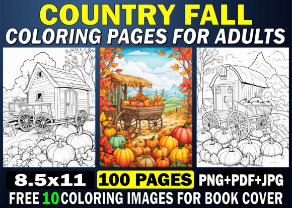 Country Fall Coloring Pages for Adults