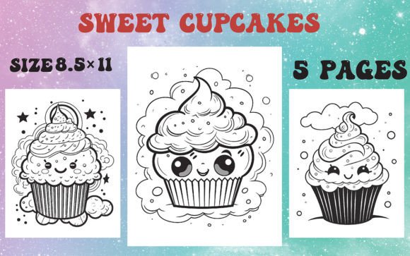 Crafting Distinctive KDP Interiors with Sweet Cupcakes Coloring Book Clip Art