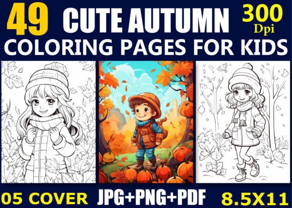 Creating Engaging KDP Interiors with 49 Cute Autumn Coloring Pages for Kids