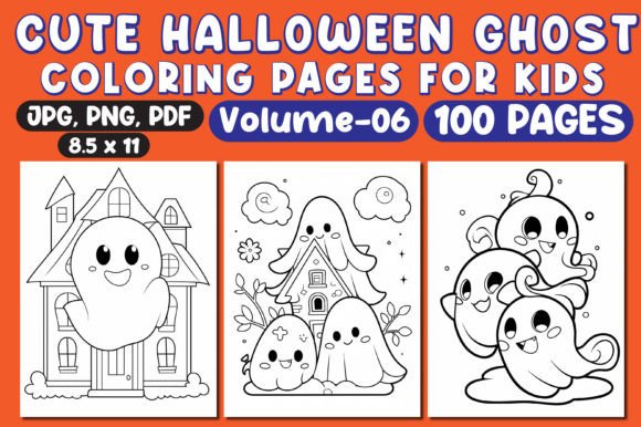 Cute Halloween Ghost Coloring Pages 06