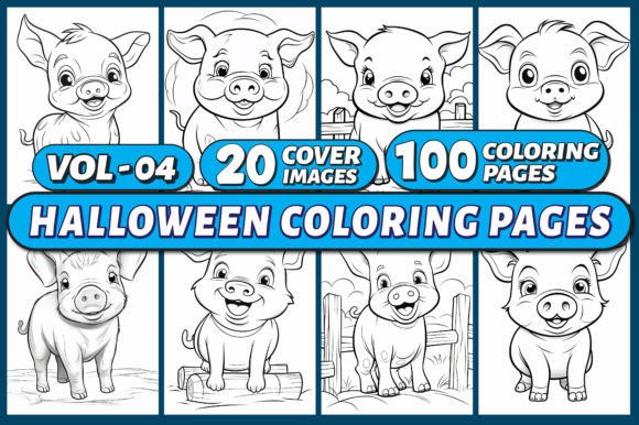 Cute Pig Coloring Pages for Kids Vol 04