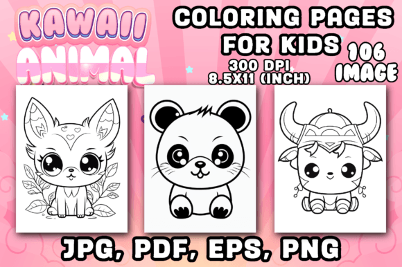 Exploring the Magic of 105 Cute Kawaii Animal Coloring Pages for Kids