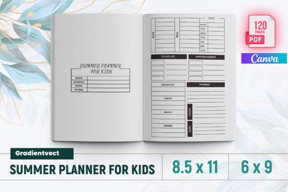 KDP Summer Planner for Kids for Canva
