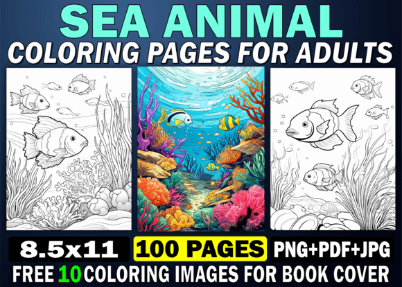 Sea Animal Coloring Pages for Adults